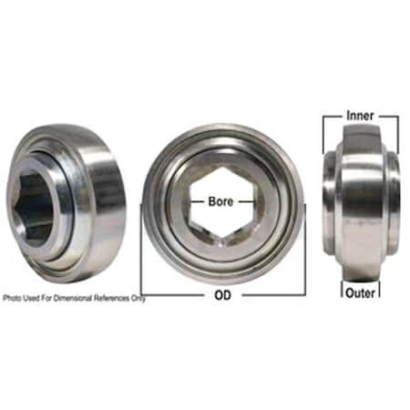 Aftermarket Bearing, Ball Special Spherical, Hex Bore, PreLube A-W208KRRB6-I-AI